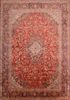 Kashan Red Hand Knotted 101 X 140 Area Rug 100-89843 Thumb 0