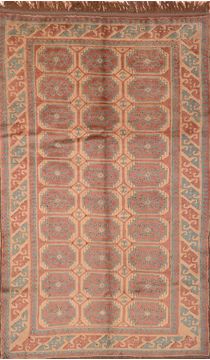 Afghan Kazak Beige Rectangle 6x9 ft Wool Carpet 89845