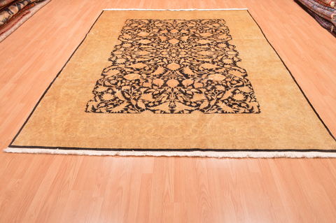 Chobi Black Hand Knotted 73 X 94 Area Rug 100-89846 Image 1