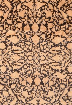 Pakistani Chobi Black Rectangle 7x9 ft Wool Carpet 89846