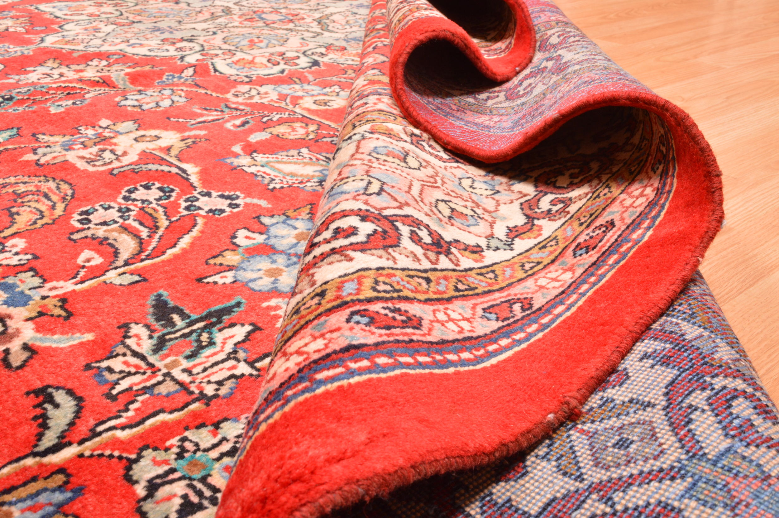 Persian Moshk Abad Red Rectangle 10x13 ft Wool Carpet 89849