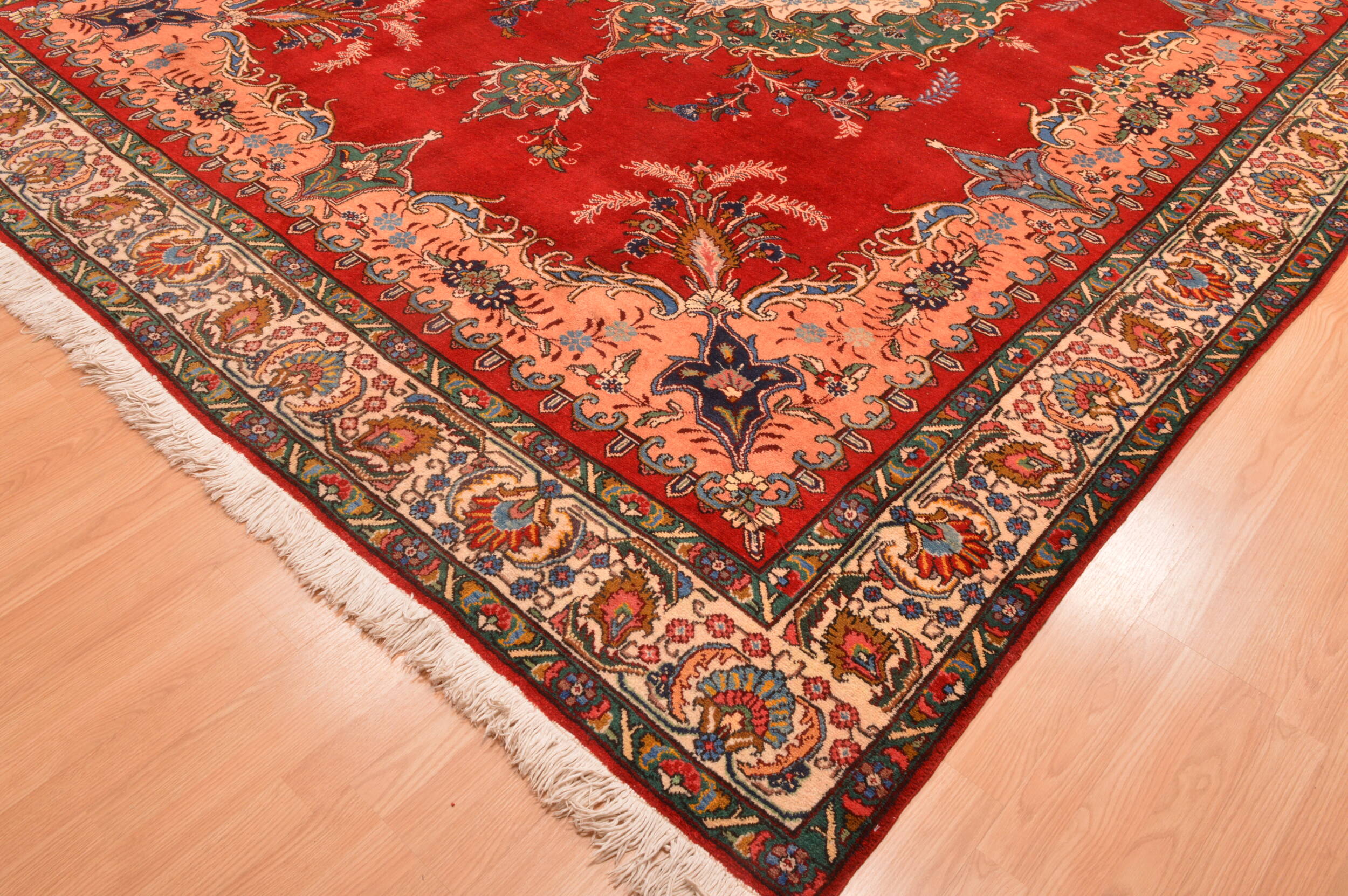 Persian Tabriz Red Rectangle 10x13 ft Wool Carpet 89850 | SKU 89850