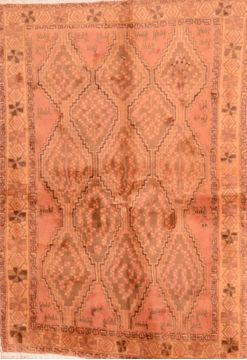 Gabbeh Beige Hand Knotted 4'8" X 6'11"  Area Rug 100-89852
