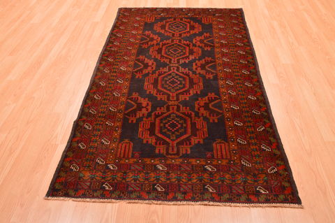 Baluch Blue Hand Knotted 39 X 69 Area Rug 100-89853 Image 1