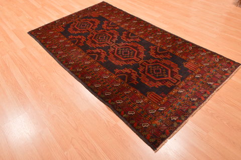 Baluch Blue Hand Knotted 39 X 69 Area Rug 100-89853 Image 3