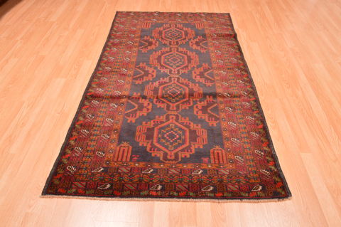 Baluch Blue Hand Knotted 39 X 69 Area Rug 100-89853 Image 4