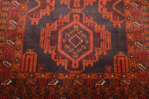 Baluch Blue Hand Knotted 39 X 69 Area Rug 100-89853 Image 7