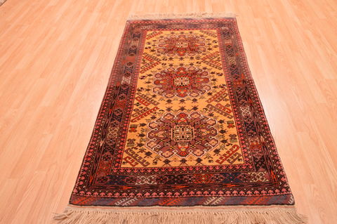Khan Mohammadi Yellow Hand Knotted 39 X 62 Area Rug 100-89866 Image 1