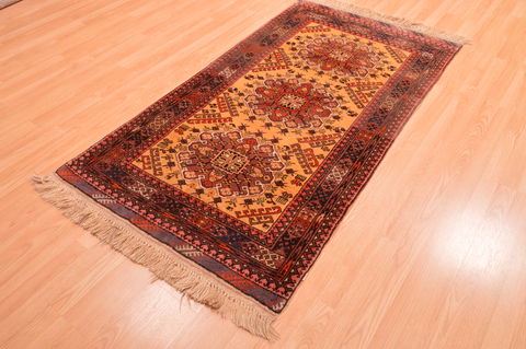 Khan Mohammadi Yellow Hand Knotted 39 X 62 Area Rug 100-89866 Image 2