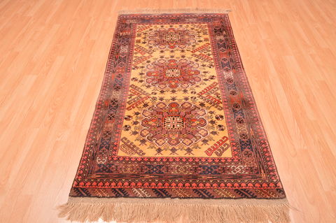 Khan Mohammadi Yellow Hand Knotted 39 X 62 Area Rug 100-89866 Image 4