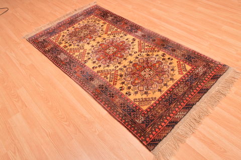 Khan Mohammadi Yellow Hand Knotted 39 X 62 Area Rug 100-89866 Image 6