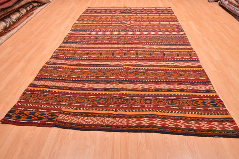 Kilim Brown Hand Knotted 310 X 84 Area Rug 100-89872 Image 1