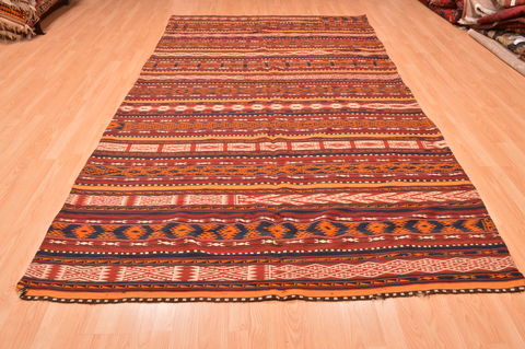 Kilim Brown Hand Knotted 310 X 84 Area Rug 100-89872 Image 4