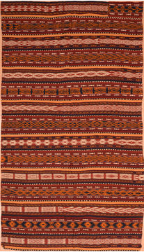 Kilim Brown Hand Knotted 3'10" X 8'4"  Area Rug 100-89872