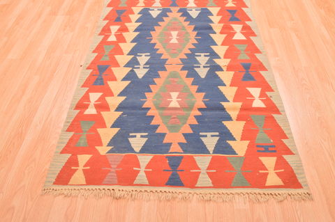 Kilim Orange Hand Knotted 310 X 58 Area Rug 100-89875 Image 1