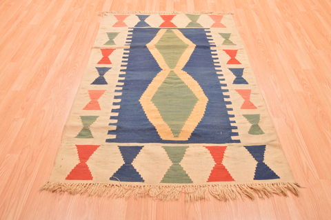 Kilim Blue Hand Knotted 39 X 57 Area Rug 100-89881 Image 1
