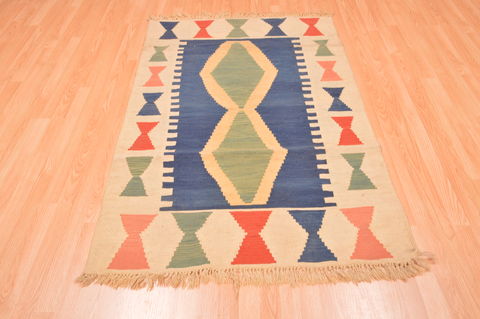 Kilim Blue Hand Knotted 39 X 57 Area Rug 100-89881 Image 4