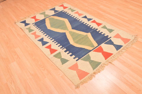 Kilim Blue Hand Knotted 39 X 57 Area Rug 100-89881 Image 5