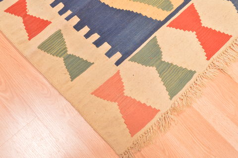 Kilim Blue Hand Knotted 39 X 57 Area Rug 100-89881 Image 6