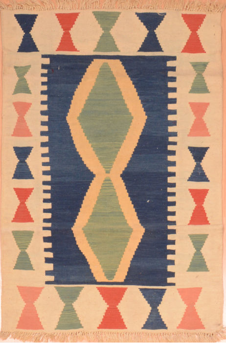 Kilim Blue Hand Knotted 39 X 57 Area Rug 100-89881 Image 0