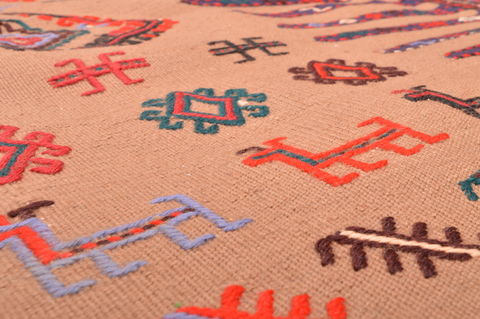Kilim Red Square Hand Knotted 310 X 46 Area Rug 100-89884 Image 12