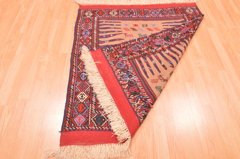 Kilim Red Square Hand Knotted 310 X 46 Area Rug 100-89884 Image 13