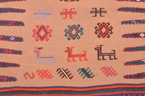 Kilim Red Square Hand Knotted 310 X 46 Area Rug 100-89884 Image 6