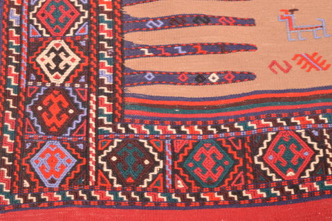 Kilim Red Square Hand Knotted 310 X 46 Area Rug 100-89884 Image 8
