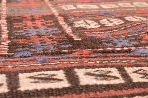 Kilim Brown Hand Knotted 39 X 48 Area Rug 100-89885 Image 10