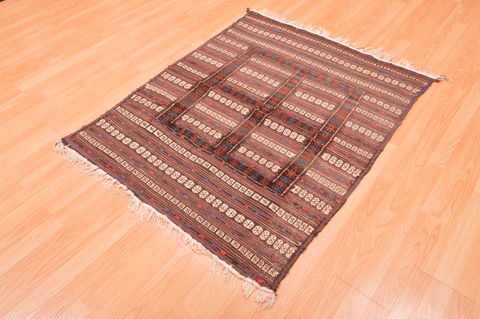 Kilim Brown Hand Knotted 39 X 48 Area Rug 100-89885 Image 5