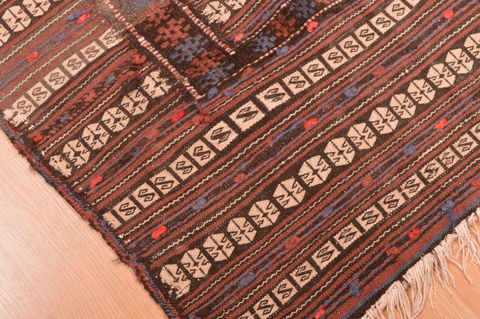 Kilim Brown Hand Knotted 39 X 48 Area Rug 100-89885 Image 7