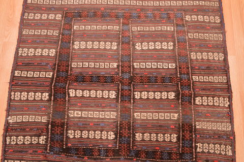 Kilim Brown Hand Knotted 39 X 48 Area Rug 100-89885 Image 9