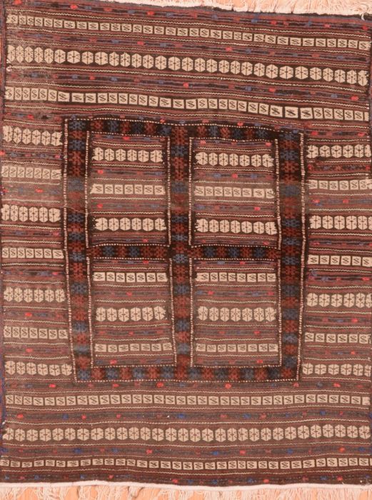Kilim Brown Hand Knotted 39 X 48 Area Rug 100-89885 Image 0