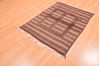 Kilim Brown Hand Knotted 39 X 48 Area Rug 100-89885 Thumb 2