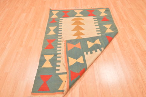 Kilim Green Hand Knotted 310 X 55 Area Rug 100-89887 Image 12