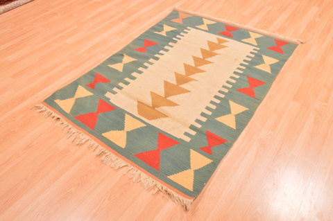 Kilim Green Hand Knotted 310 X 55 Area Rug 100-89887 Image 2