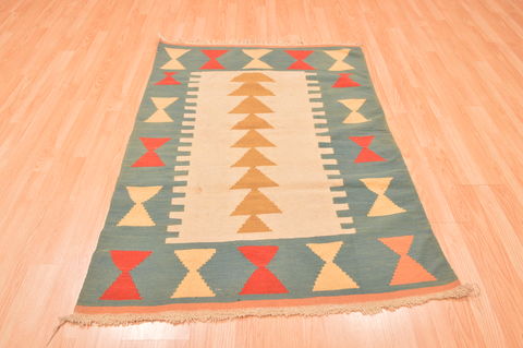 Kilim Green Hand Knotted 310 X 55 Area Rug 100-89887 Image 4