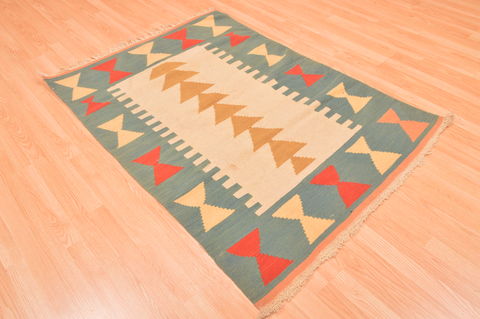 Kilim Green Hand Knotted 310 X 55 Area Rug 100-89887 Image 6
