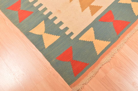 Kilim Green Hand Knotted 310 X 55 Area Rug 100-89887 Image 7
