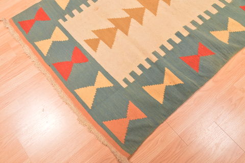 Kilim Green Hand Knotted 310 X 55 Area Rug 100-89887 Image 9