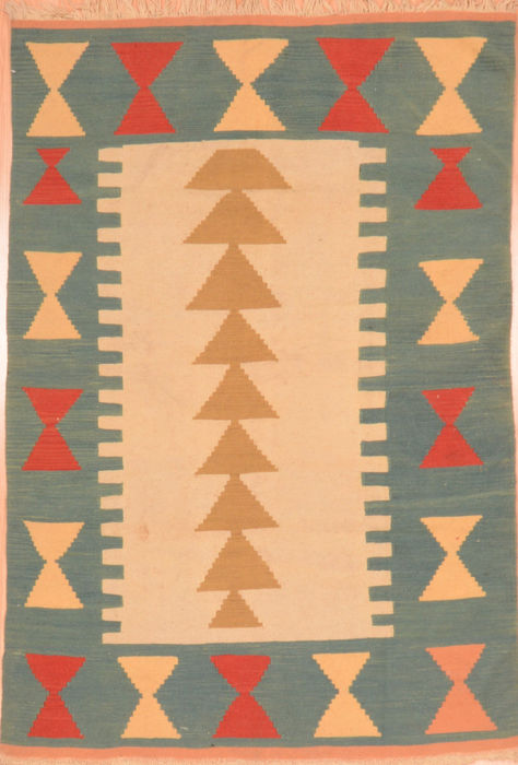 Kilim Green Hand Knotted 310 X 55 Area Rug 100-89887 Image 0
