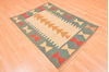 Kilim Green Hand Knotted 310 X 55  Area Rug 100-89887 Thumb 6