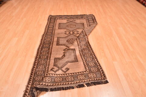 Gabbeh Brown Hand Knotted 36 X 63  Area Rug 100-89895 Image 15