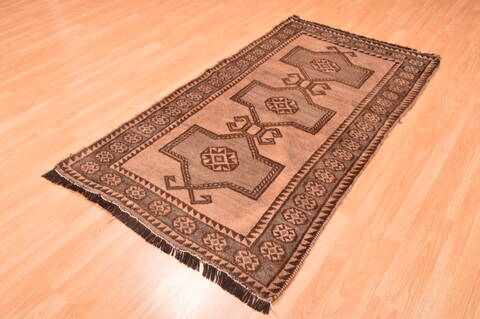 Gabbeh Brown Hand Knotted 36 X 63  Area Rug 100-89895 Image 9