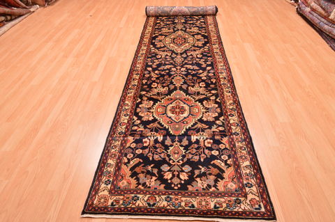 Nahavand Blue Runner Hand Knotted 33 X 157 Area Rug 100-89897 Image 1