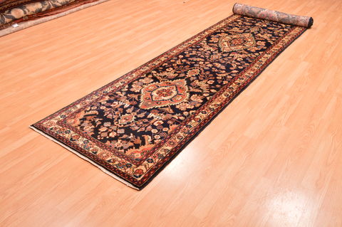 Nahavand Blue Runner Hand Knotted 33 X 157 Area Rug 100-89897 Image 2