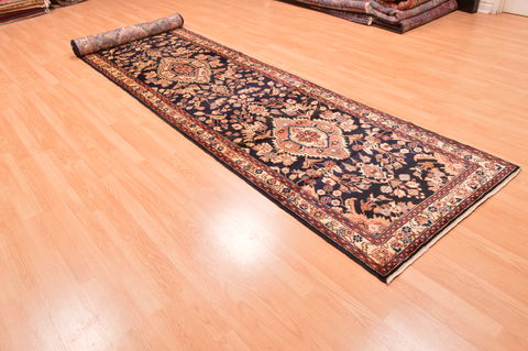 Nahavand Blue Runner Hand Knotted 33 X 157 Area Rug 100-89897 Image 3
