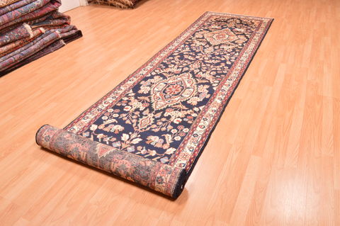 Nahavand Blue Runner Hand Knotted 33 X 157 Area Rug 100-89897 Image 4