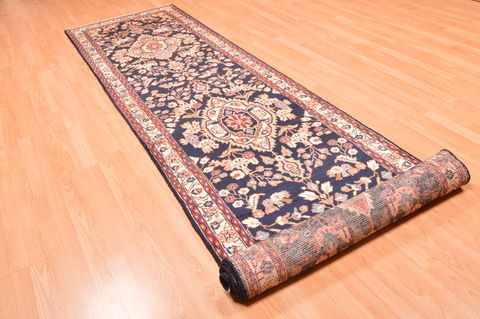 Nahavand Blue Runner Hand Knotted 33 X 157 Area Rug 100-89897 Image 6