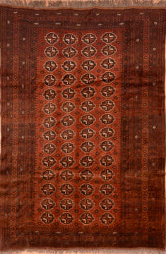 Khan Mohammadi Red Hand Knotted 6'11" X 10'2"  Area Rug 100-89900